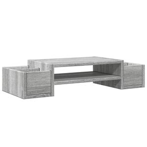 vidaXL Skjermhylle oppbevaring gr&aring; sonoma 70x27x15 cm konstruert tre