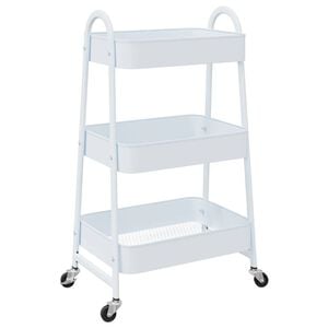vidaXL Oppbevaringsvogn 3-lags hvit 42x41,5x77 cm akryl