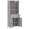 vidaXL Highboard grå sonoma 69,5x34x180 cm konstruert tre