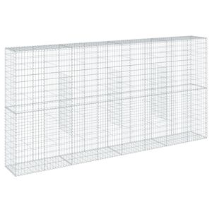 vidaXL Gabionkurv med deksel 400x50x200 cm galvanisert jern