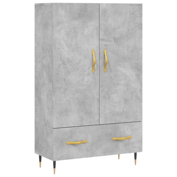 vidaXL Highboard betonggr&aring; 69,5x31x115 cm konstruert tre