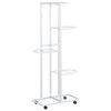 vidaXL Blomsterstativ med hjul 5 etasjer 44x23x100 cm hvit jern
