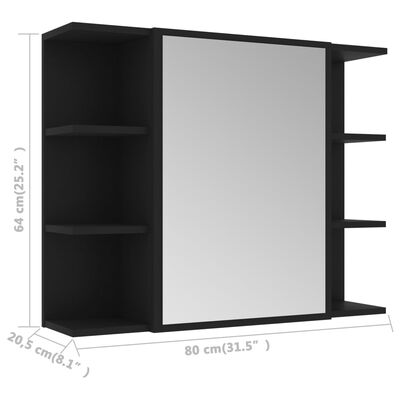 vidaXL Baderomsmøbler 4 deler svart sponplate