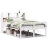 vidaXL Seng med bokhylle uten madrass hvit 120x190 cm heltre furu