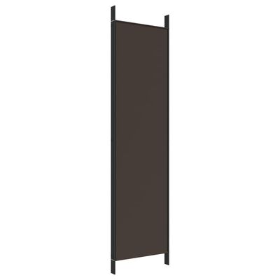 vidaXL Romdeler med 4 paneler brun 200x200 cm stoff