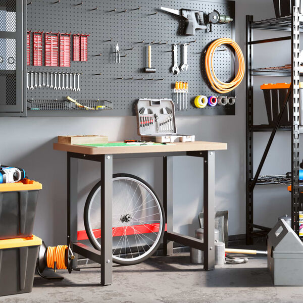 vidaXL Arbeidsbenk 100x60x83 cm heltre b&oslash;k rektangul&aelig;r