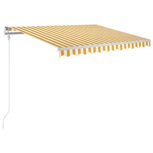 vidaXL Automatisk markise med LED og vindsensor 300x250 cm gul og hvit