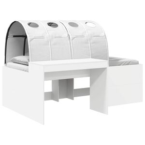 vidaXL Sengestamme med tunnel med hylle 3 stk. Hvit Konstruert tre