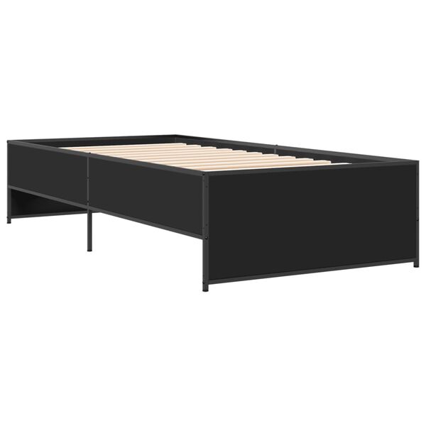 vidaXL Sengeramme svart 75x190 cm konstruert tre og metall