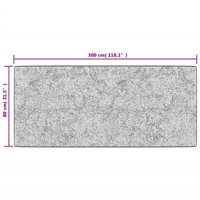 vidaXL Vaskbart teppe 80x300 cm sklisikker grå