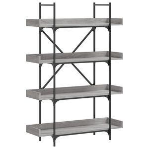 vidaXL Bokhylle 4 etasjer gr&aring; sonoma 100x33x145,5 cm konstruert tre