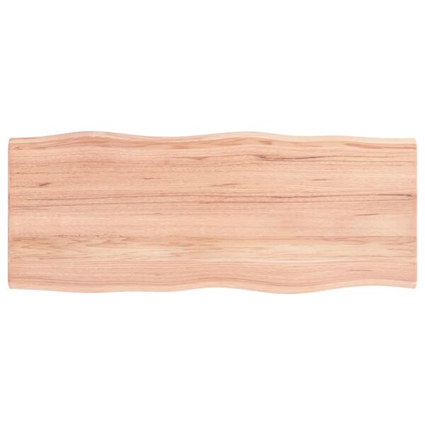 vidaXL Bordplate lysebrun 100x40x2 cm behandlet eik naturlig kant