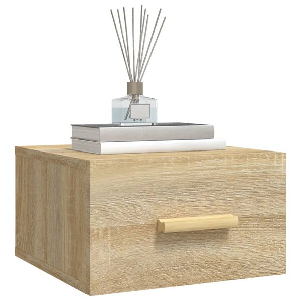 vidaXL Veggmontert nattbord 2 stk sonoma eik 35x35x20 cm