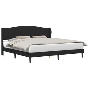 vidaXL Sengestamme med hodegjerde Svart 180 x 200 cm Fl&oslash;yel