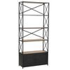 vidaXL Bokhylle heltre edelgran og st&aring;l 80x32,5x180 cm