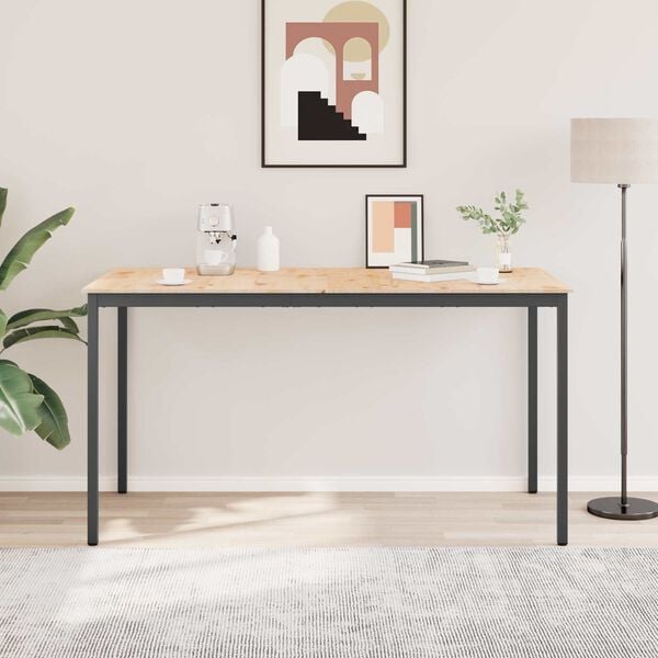 vidaXL Barbord Naturlig 110 x 55 x 105 cm Massiv furu