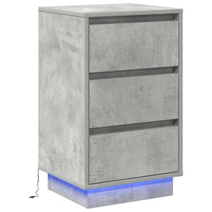 vidaXL Nattbordskap Betonggr&aring; 39 x 34,5 x 65 cm Konstruert tre