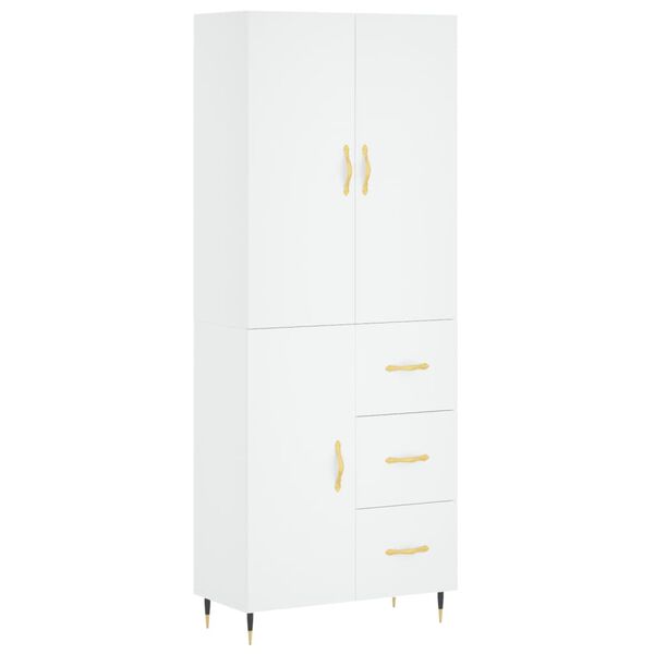 vidaXL Highboard hvit 69,5x34x180 cm konstruert tre