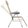 vidaXL Sammenleggbare campingstoler fotst&oslash;tte 2 stk kremhvit aluminium