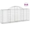 vidaXL Gabionkurver buede 18 stk 200x30x80/100 cm galvanisert jern