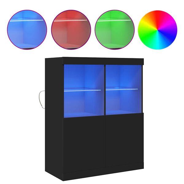 vidaXL Skjenk svart 81x37x100 cm konstruert tre