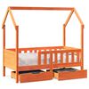 vidaXL Barnesengeramme med skuffer 70x140 cm heltre furu