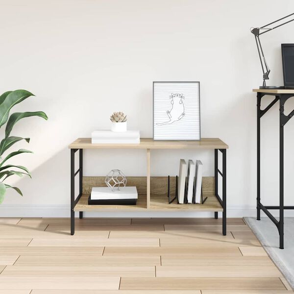 vidaXL Bokhylle Sonoma eik 82 x 32 x 47 cm Konstruert tre