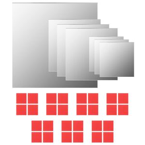 vidaXL Veggspeilsett 7 deler firkantet glass