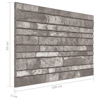 vidaXL 3D veggpaneler med mørkegrått mursteindesign 10 stk EPS