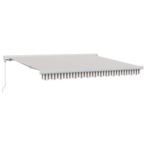 vidaXL Uttrekkbar markise Lys Gr&aring; og Hvit 300 x 250 cm