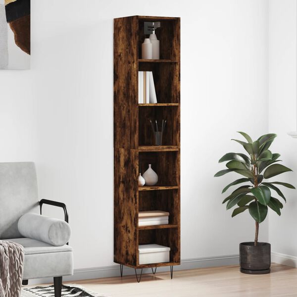 vidaXL Highboard r&oslash;kt eik 34,5x32,5x180 cm konstruert tre