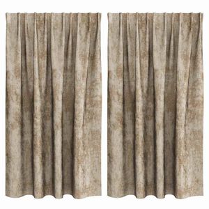 vidaXL Fl&oslash;yel Gardiner 2 pcs champagne 140 x 140 cm Fl&oslash;yel