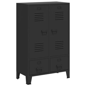 vidaXL Garderobe metall industriell stil 67x35x107 cm svart