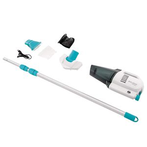 INTEX Oppladbar spa- og bassengvakuum Hvit og lysebl&aring; PVC