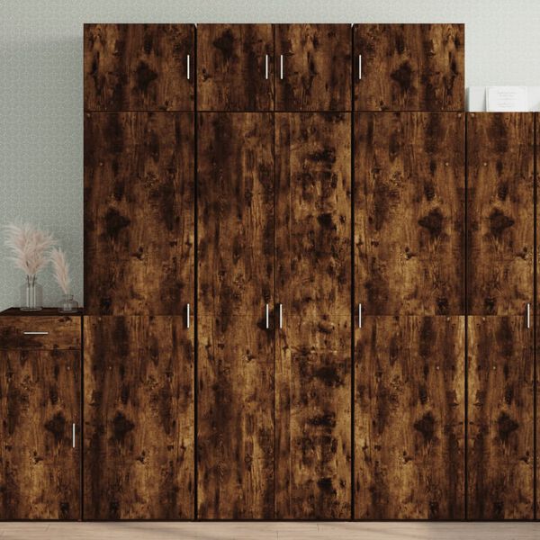 vidaXL Highboard r&oslash;kt eik 70x42,5x185 cm konstruert tre