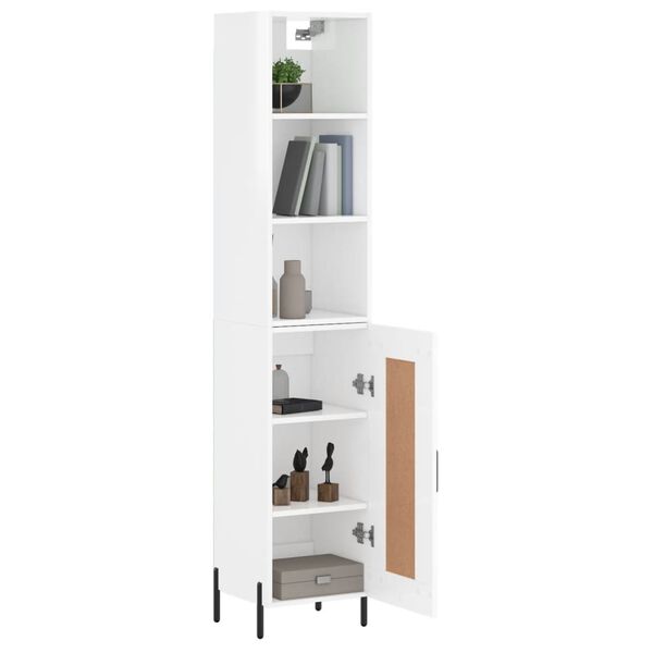 vidaXL Highboard h&oslash;yglans hvit 34,5x34x180 cm konstruert tre