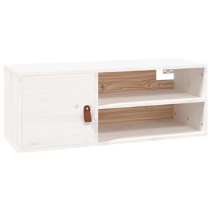 vidaXL Veggskap hvit 80x30x30 cm heltre furu