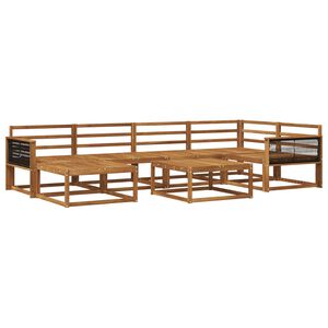 vidaXL Utend&oslash;rs sofa-sett 7 pcs Naturlig Solid akasietre