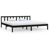 vidaXL Sengeramme svart heltre furu 200x200 cm