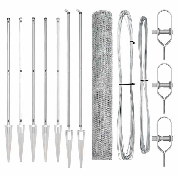 vidaXL Gjerdep&aring;le s&oslash;lv 10 x 1,4 m (13 mm nett) St&aring;l