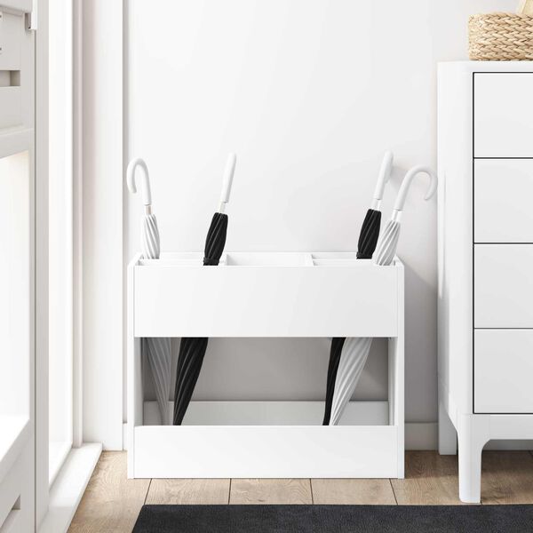 vidaXL Parasollstativ med lagring Hvit 65 x 24 x 50 cm Konstruert tre