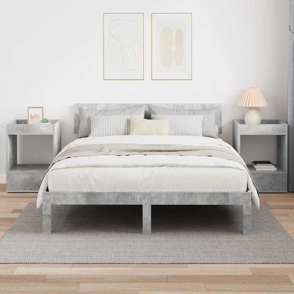 vidaXL Avlastningsbord 2 pcs Betonggr&aring; 40 x 40 x 56 cm Konstruert tre