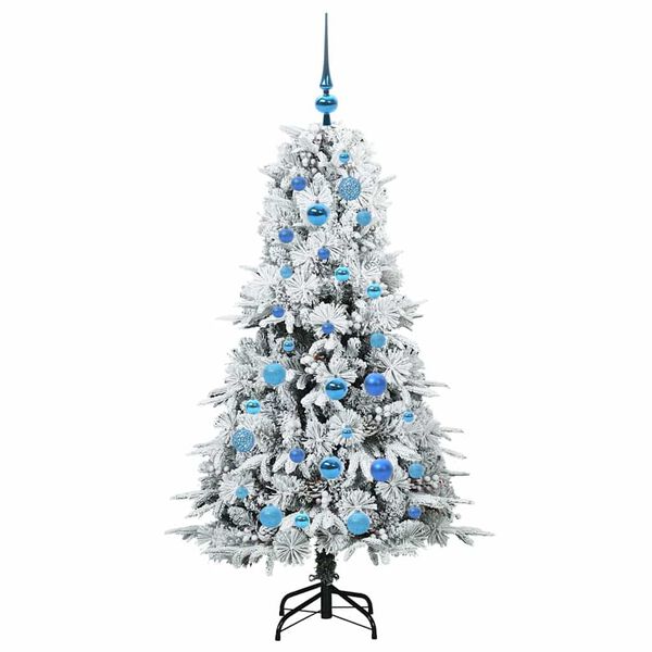 vidaXL Kunstig sammensatt juletre med 150 LED Hvit 150 cm PE og PVC