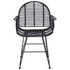 vidaXL Spisestuestol 2 pcs Svart 44 x 44 x 74 cm Rattan og Jern