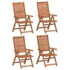 vidaXL Klappstoler med justerbar rygg, 4 stk. 56x72x107 cm, heltre akasie