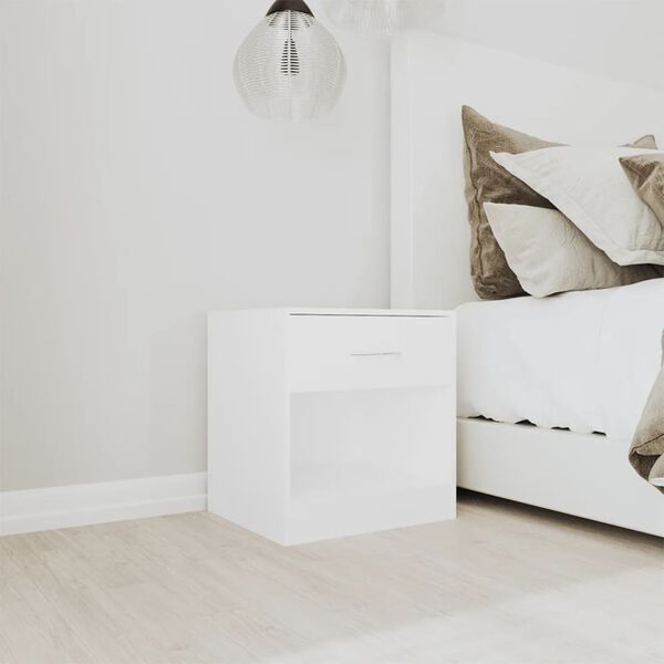 vidaXL Nattbord 2 stk med skuff hvit