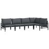 vidaXL Hagesofa Set 5 stk. Svart St&aring;l