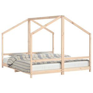 vidaXL Barnesengeramme 2x(90x200) cm heltre furu