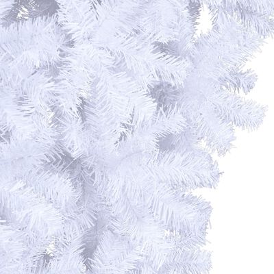 vidaXL Opp-ned kunstig juletre med stativ hvit 210 cm