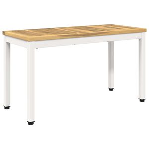 vidaXL Hagebenk 80,5 x 35 x 45 cm Solid akasietre Hvit Rektangul&aelig;r